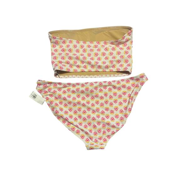 Old Navy Smocked Bandeau Longline Bikini Swim Top Size Small Bottoms Size Large - Picture 4 of 14